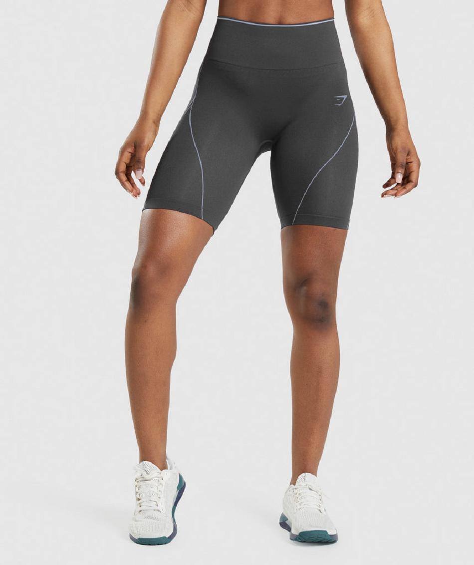 Pantalones Cortos Gymshark Apex Seamless High Rise Corta Mujer Negras Gris Lavanda Azules | CO 2756EBC